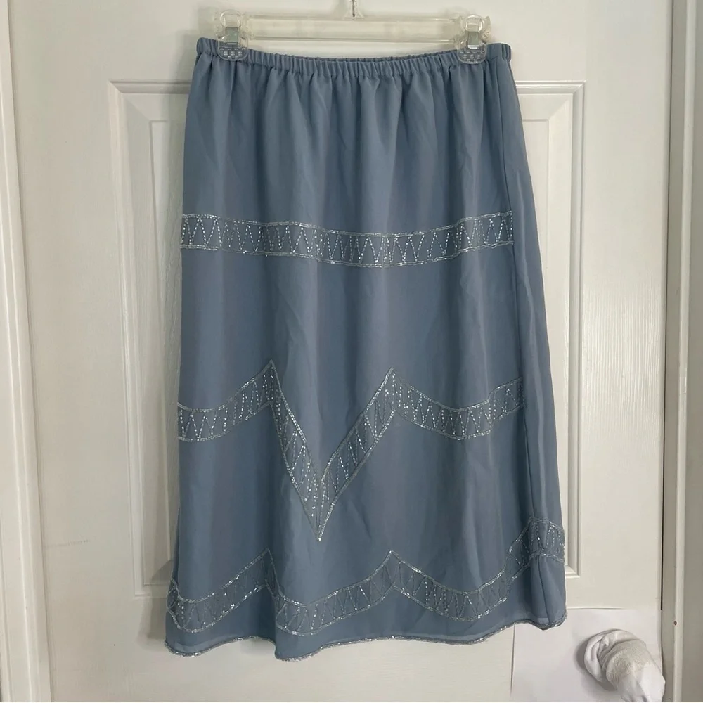 Vintage RARE NEW Midnight Velvet Two-Piece Set Top + Skirt with Sequin Sz Medium - Picture 2 of 12